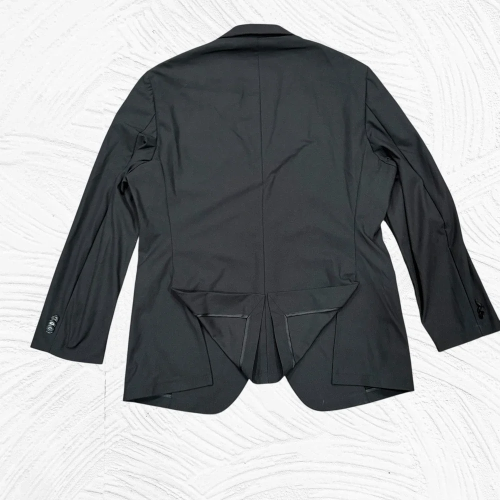 Sene Mens Black 2 Pc Suit FlexTech Stretch Custom 42R 37X29 Slim Taper